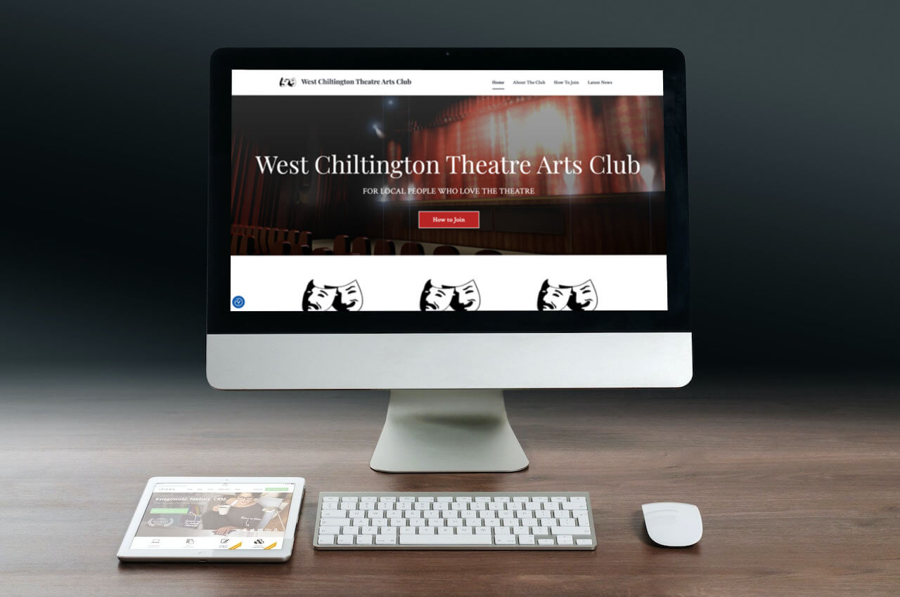 image of the website for West Chiltington Theatre arts Club on iMac